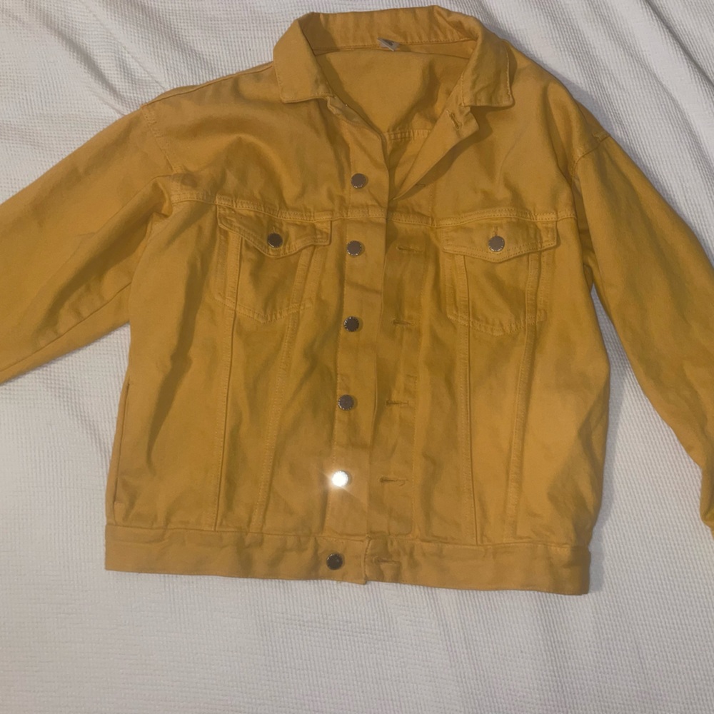 Yellow denim jacket size US 4